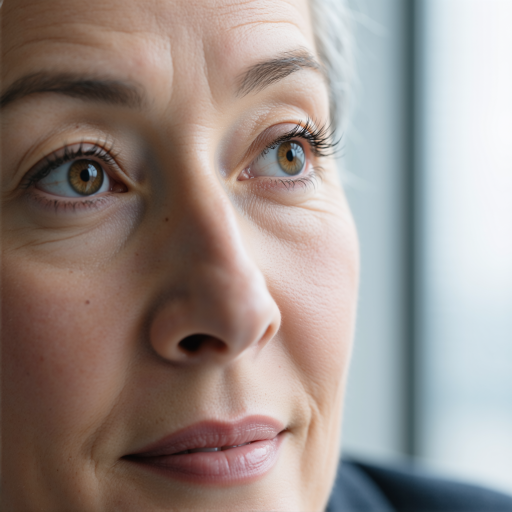 四十五岁左右女性头像，穿商务服装，简洁背景